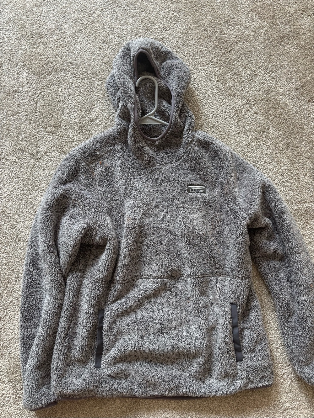 L.L. Bean Gray Sherpa Crewneck Hoodie